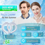 Neck Cooling Tube 70% Gel Increase Ice Ring Neck Cooler Wearable Body Cooling Products for Summer Outdoor Indoor Activities Relief for Hot Flashes(Navy,L)