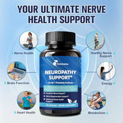 Nerve & Peripheral Neuropathy Support Supplement with 1200mg R-Alpha Lipoic Acid L-Carnitine Vitamin B12 B1 B6 D3 E Folate Lions Mane NAC Magnesium Turmeric - Liver Detox, Antioxidant & Mental Support