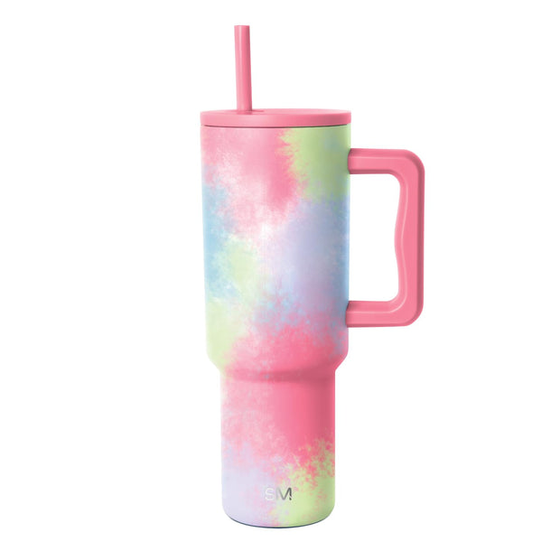 Simple Modern 40 oz Trek Tumbler with Handle and Straw Lid | Cup Holder Friendly Insulated Stainless Steel Travel Mug | Blue Dune