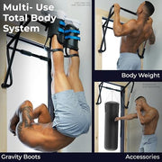 TEETER EZ-Up Inversion & Chin-Up System - Doorway Pull-up Workout Bar and Gravity Boots for Fitness, Stretching, and Back Pain Relief