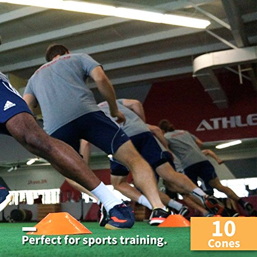 YISSVIC Agility Ladder and Cones 20 Feet 12 Adjustable Rungs Fitness Speed Training Equipment,1 Carry Bags, 10 Cones, 4 Stakes, Basketball, Soccer