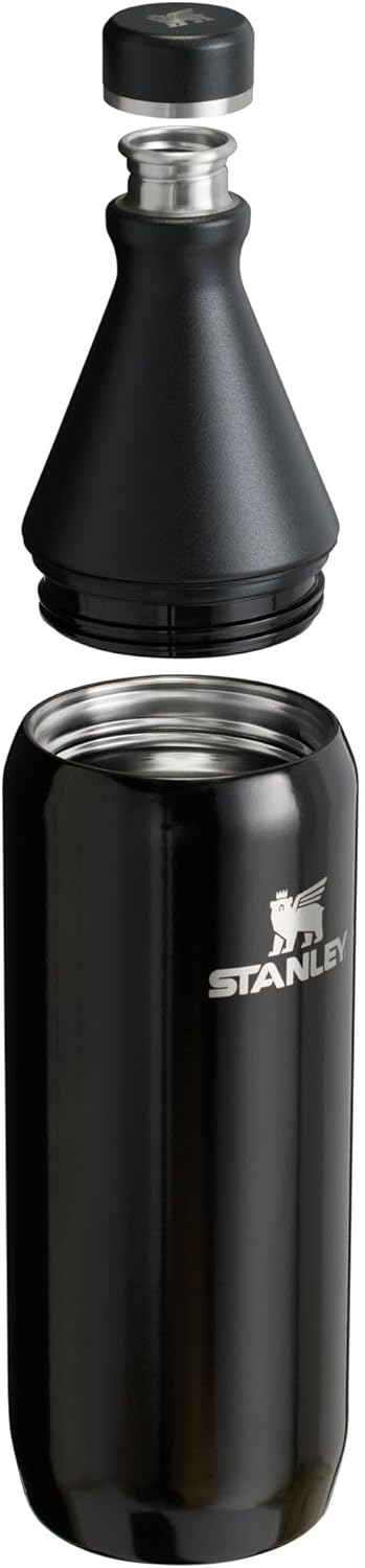 Stanley All Day Slim Bottle 34 oz | Twist On Lid with Leakproof Seal | Slim Design for Travel & Gym | Insulated Stainless Steel | BPA-Free | Black