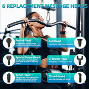 YANRAN Deep Tissue Massage Gun Portable, Percussion Massage Gun with 7 Levels & 6 Massage Heads, Electric Massager for Muscles Pain Relief, Gifts for Men Women Athletes for Sports and Relaxation