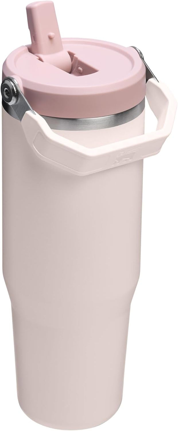 Stanley IceFlow 2.0 Flip Straw Tumbler with Handle 30 oz | Twist On Lid and Flip Up Straw | Leak Resistant Water Bottle | Insulated Stainless Steel | BPA-Free | Rose Quartz