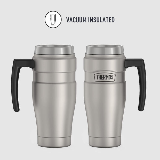 THERMOS Stainless King Vacuum-Insulated Travel Mug, 16 Ounce, Matte Stainless Steel