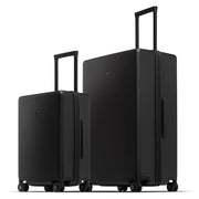 LEVEL8 Trunk Luggages, Large Suitcase 28 Inch Luggage with Spinner Wheels, Luminous Textured Checked Lightweight Hard Shell with Tsa Lock, Black