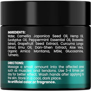 Natural Hemp Cream with Turmeric, Msm, Arnica - Hemp Cream Maximum Strength for Discomfort in Back, HIPS, Joints, Knees, Elbows - Maximum Joint Support with Hemp Oil Extract Gel - 4 oz