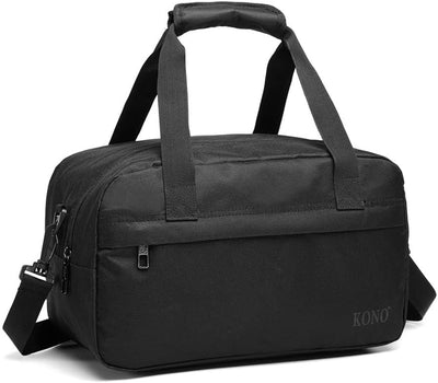 Kono Travel Duffel 13.78"x7.87"x7.87" Under Seat Carry-On 14L Sports Tote Gym Weekender Overnight Bag Extra Small, Black