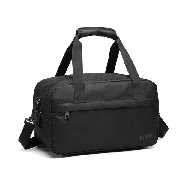 Kono Travel Duffel 13.78"x7.87"x7.87" Under Seat Carry-On 14L Sports Tote Gym Weekender Overnight Bag Extra Small, Black