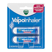 Vicks VapoInhaler, On-the-Go Portable Nasal Inhaler, Non-Medicated, With Refreshing Vicks Vapors, Menthol Scent , 2 Scented Sticks