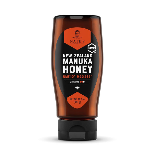Nate's Raw Manuka Honey New Zealand MGO 263+ | UMF Certified 10+ | 17.6 oz Jar