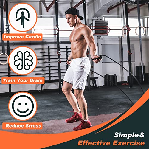 Lewtemi 2 Pcs Flow Exercise Rope for Fitness Flow Double Braid Workout Rope with Cloth Bags Adjustable Length Jump for Working out Men Women Gym Training Indoor Outdoor, 9 ft