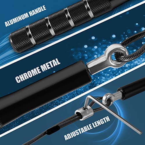 Jump Rope, Wastou Speed Jumping Rope for Training Fitness Exercise, Adjustable Adults Workout Skipping Rope for Men, Women, Kids, Girls