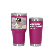 Personalized Photo 20oz 30oz Stainless Steel Tumbler,Custom Coffee Tumbler Cup With Lid And Strawstraw Vacuum Insulated With Text Photo Logo (PERSONALIZED)