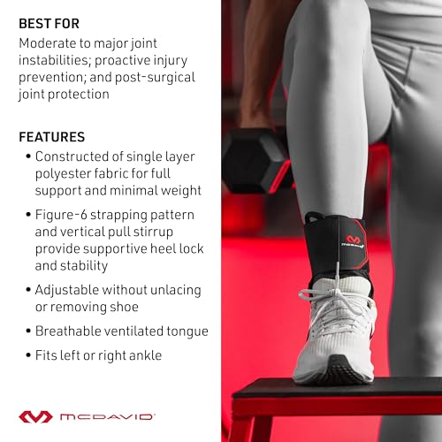 McDavid Ankle Brace Ultralight for Sprained Ankle, Figure 8 Ankle Braces, Lace up Ankle Brace, Ankle Braces for Men and Women, Ankle Support Brace and Stabilizer