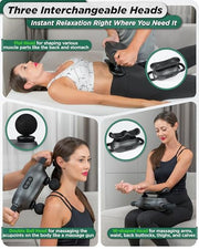 Lunix LX26 2-Head Professional Deep Tissue Massage Gun, Chiropractic Massager, Body Sport Vibrating Back Massager Machine for Pain Relief
