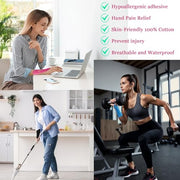 Kinesiology Tape for Wrist Precut, 12pc Waterproof & Breathable Bowling Wrist Tapes, Hypoallergenic Latex-Free Elastic Athletic Tape for Carpal Tunnel, Sports Joints Muscle Support.(Mix)