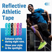 OK TAPE Synthetic Kinesiology Tape, 20 Strips Precut K Tape, Waterproof, Elastic Athletic Tape for Pain Relief & Muscle Support, Reflective Design, 2" x 10" -Purple