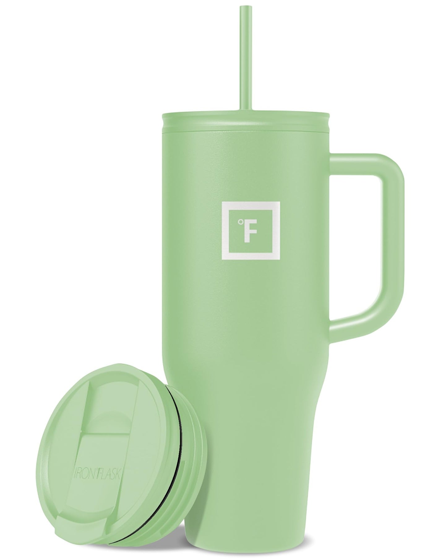 IRON °FLASK Co-Pilot Insulated Mug w/Straw & Flip Cap Lids - Cup Holder Bottle for Hot, Cold Drink - Leak-Proof - Water, Coffee Portable Travel Mug - Aurora, 32 Oz