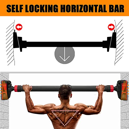 Pull Up Bar for Doorway, Strength Training Pull-up Bars, Chin Up Bar, No Screws, With Level Meter and Adjustable Width for Home Gym Upper Body Workout, No Installation Required, Max Load 440 LBS