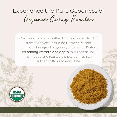 Starwest Botanicals Organic Curry Powder with Salt - Seasoning for Cooking, Spice Blend of Turmeric, Cumin, Coriander, Fenugreek, Cayenne, & Ginger, Certified Kosher, Non-GMO - Bulk 1 lb Bag