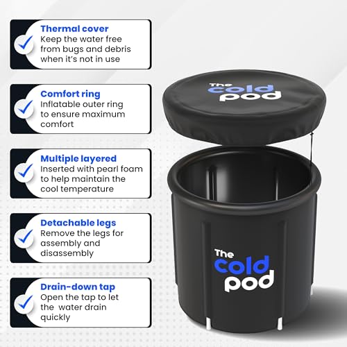 The Cold Pod Ice Bath Tub for Athletes with Cover: 88 Gallons Cold Plunge Tub for Recovery, Multiple Layered Portable Ice Bath Plunge Pool