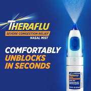Theraflu Severe Congestion Relief Nasal Mist, Oxymetazoline HCI 0.05% Nasal Decongestant, 12 Hour Relief, Ultra-Fine Mist, 0.34 fl oz