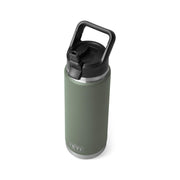 YETI Rambler 26 oz Bottle, Vacuum Insulated, Stainless Steel with Straw Cap, Wetlands Brown