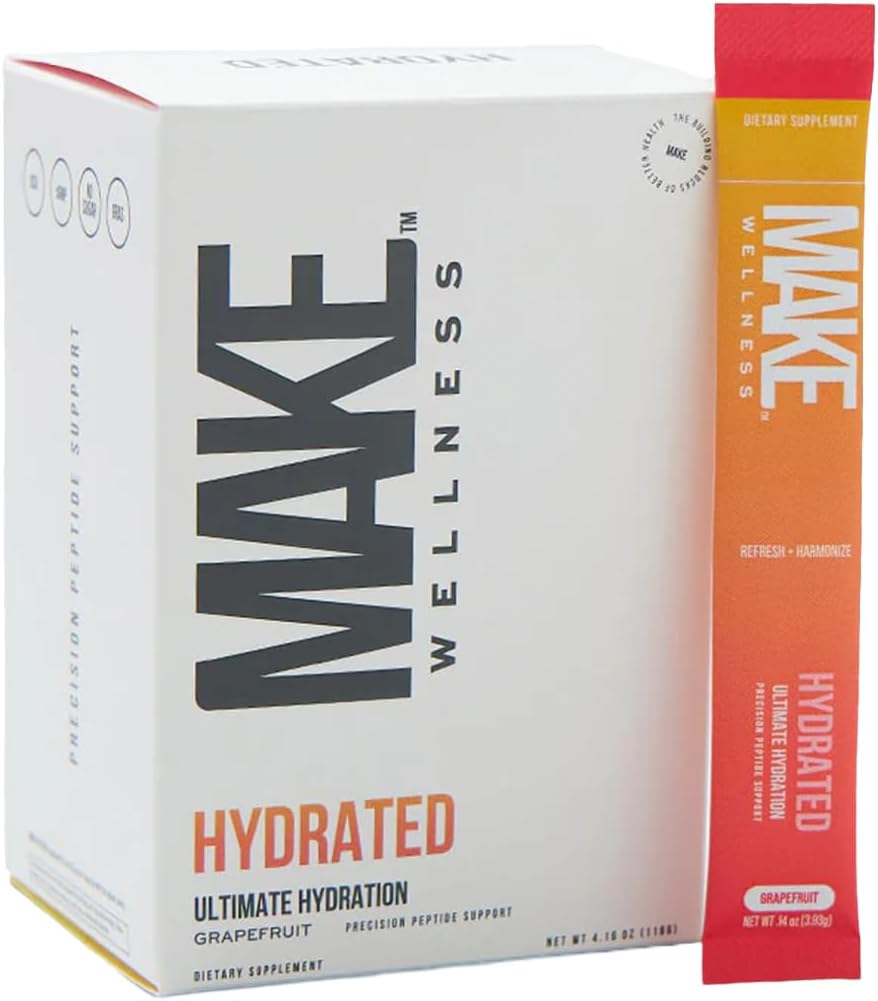 HYDRATED Supplement | 30 Servings | Grapefruit Flavor | Supports Cellular Hydration & Electrolyte Balance | Aids Peptide Signaling for Overall Wellness
