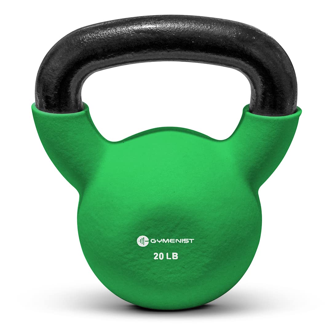 GYMENIST Kettlebell Fitness Iron Weights with Neoprene Coating Around The Bottom Half of The Metal Kettle Bell