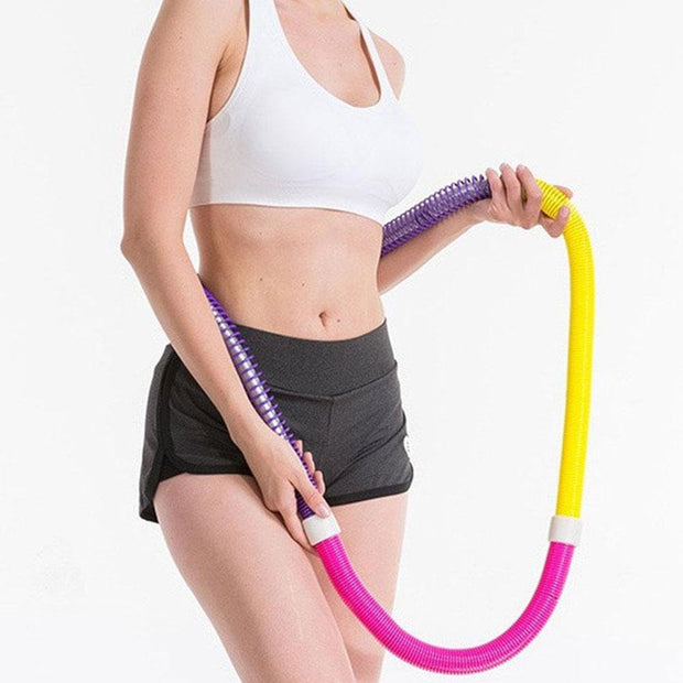 Weighted Soft Spring Hoop for Adults, Foldable Fitness Hoop, Waist-Friendly Design, Portable Slimming Exercise Equipment for Home and Travel, Adjustable Spring Fitness Circle for Adults