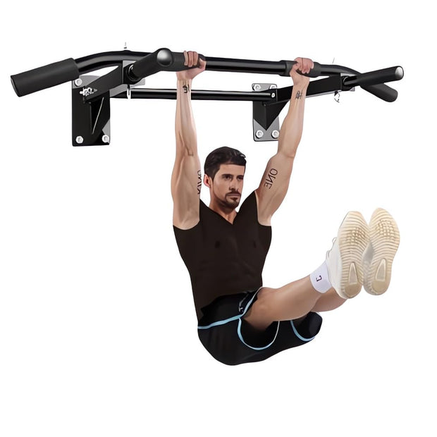 Wall-Mounted Pull-Up Bar – Drill Installation, Home Gym Equipment for Indoor Fitness, Chin-Up Bar for Strength Training, Spine Stretching & Inverted Workouts