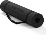 YOTTOY Yoga Mat，Extra Thick Yoga Mat (1/2inch),Professional TPE Exercise Mat,Non-Slip Workout Mat for Yoga, Pilates, Fitness, Barefoot Workouts, Home Gym Studio with Strap