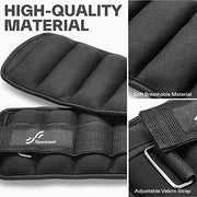 Sportneer Adjustable Ankle Weights for Women and Men 7 lbs/Pair Adjustable Leg Weights with Secure Straps, Strength Training Weighted for Yoga, Walking, Running, Aerobics, Gym, Physical Therapy