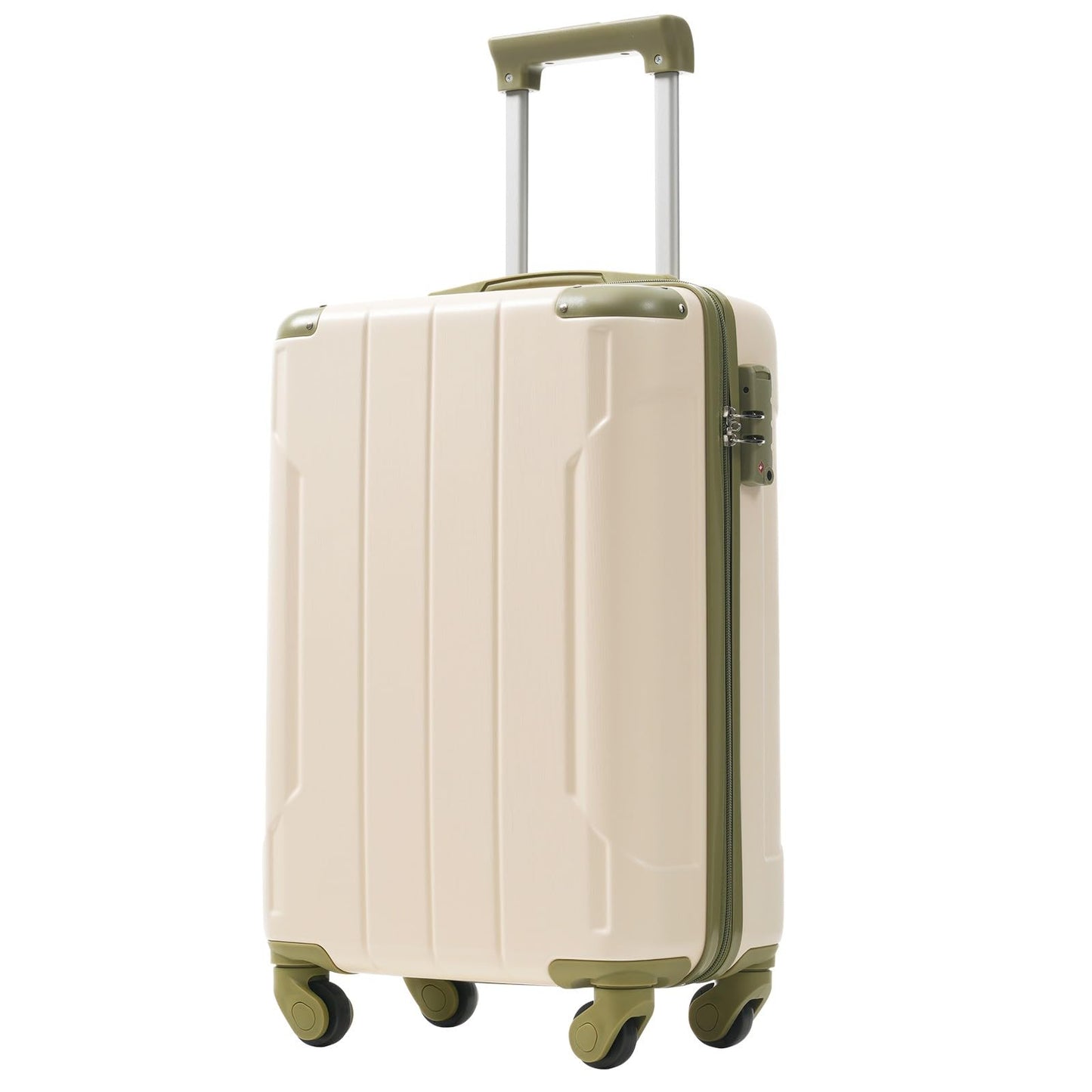 Merax Luggage Sets 3-Piece Hardshell with Spinner Wheels Lightweight Suitcase with Corner Guards (Green, 20/24/28)