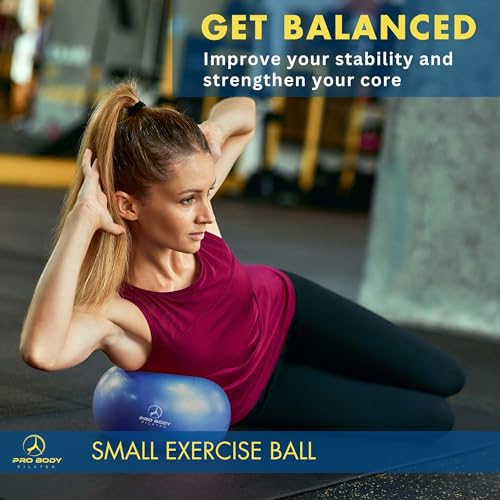 ProBody Pilates Small Exercise Ball - 9 Inch Workout Ball for Stability, Barre, Yoga, Core & Physical Therapy