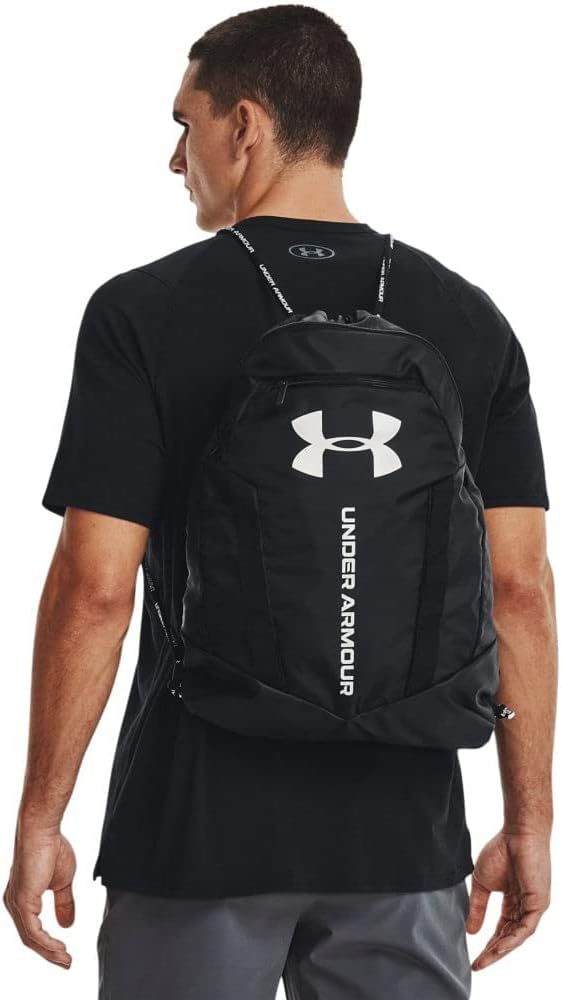 Under Armour Unisex-Adult Undeniable Sackpack , Black (001)/Metallic Silver , One Size Fits Most