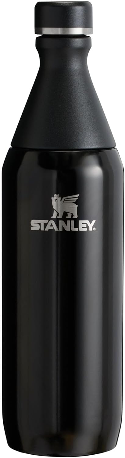 Stanley All Day Slim Bottle 20 oz | Twist On Lid with Leakproof Seal | Slim Design for Travel & Gym | Insulated Stainless Steel | BPA-Free | Black