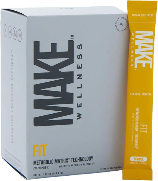 FIT Peptides | 30 Sachets | Supports Muscle Recovery & Tone | Vitamin D3 & Magnesium Glycinate | Natural Orange Flavor