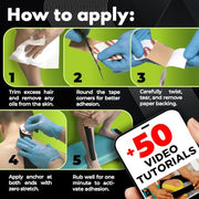 Waterproof Kinesiology Tape - 3 Rolls - Knee Support & Muscle Pain Relief - 16.4 ft Uncut Sports Kinetic Tape for Joint Stability - 50 Instructional Videos