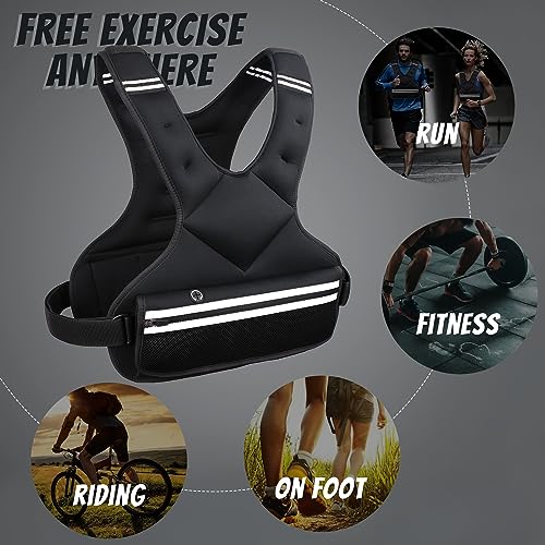 JoyPlus Adjustable Weight Vest,Strength Training Running Vest, Workout Equipment, Sport Exercise, Fitness, Weight Loss for Men 12LB, Women 8LB, Velcro or Buckle