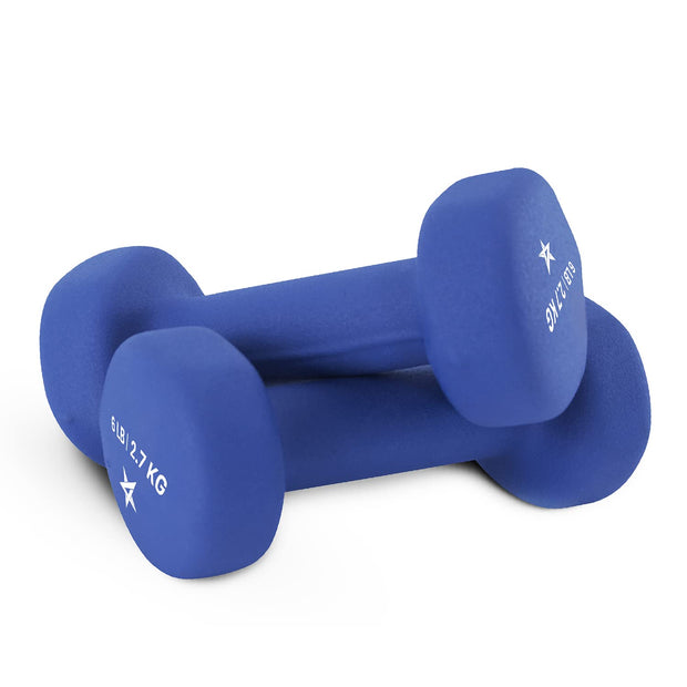 Yes4All Neoprene Coated Dumbbell Hand Weight Sets of 2 - Multiple Weight Options with 15 Colors, Anti-roll, Anti-Slip, Hexagon Shape