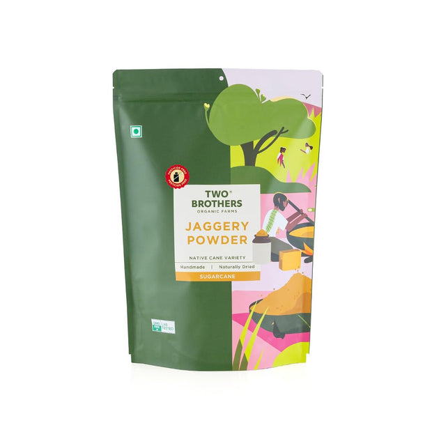 Jaggery Powder made from Juiciest Sugarcane | No Sulphur, No Chemicals | Best Alternative of Sugar | Natural Sweetener | 16 Oz from Two Brothers Organic Farms