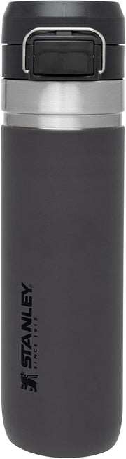 Stanley Quick Flip GO Water Bottle 24 oz | Push Button Lid | Leakproof and Packable for Travel and Sports | Insulated Stainless Steel | BPA-Free | Charcoal