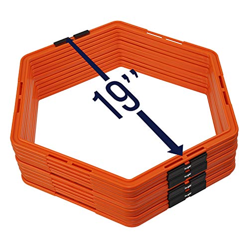 Yes4All Hex Agility Rings/Speed Rings with Carrying Bag – Hexagon Rings, Agility Hurdles for Agility Footwork Training