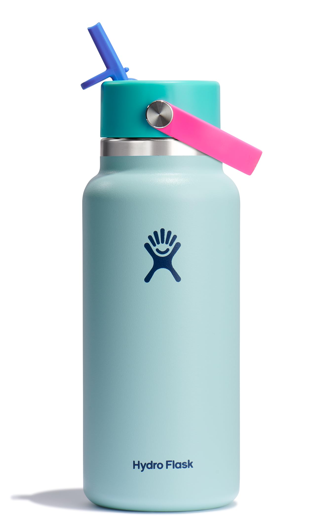 Hydro Flask 32 Oz Wide Flex Straw Cap Bottle - Insulated Stainless Steel - Wide Straw Lid, Non Spill, Leakproof in Jelly Pink