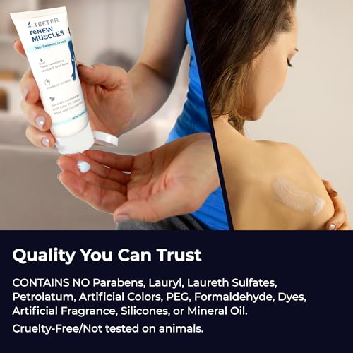 TEETER Renew - Muscle & Joint Pain Cream with Emu Oil, MSM, Arnica, Boswellia Serrata Glucosamine (2.5 oz)