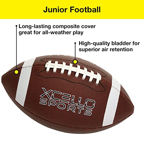 Multi-Sport 3-Ball Set - Jr. Football, Official B7 Basketball and Size 5 Soccer Ball with Ball Pump (Classic)