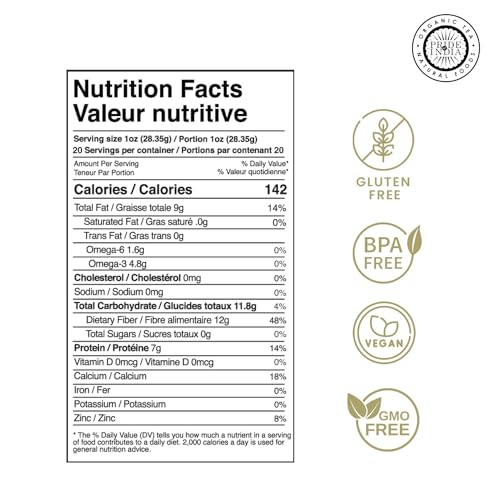 Pride Of India Natural Black Chia Seeds - Ideal Smoothie Ingredient & Salad Topping - Omega 3 Source, High Fiber Superfood & Protein Rich Seed - 1.25 Pound (20oz) Jar