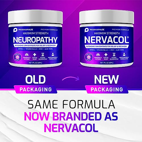 Pharmapulse Neuropathy Nerve Relief Cream – Maximum Strength for Feet, Hands, Legs, Toes, Lower Back - Alpha Lipoic Acid, Arnica, Vitamin B6, Aloe Vera, MSM - Effective Soothing
